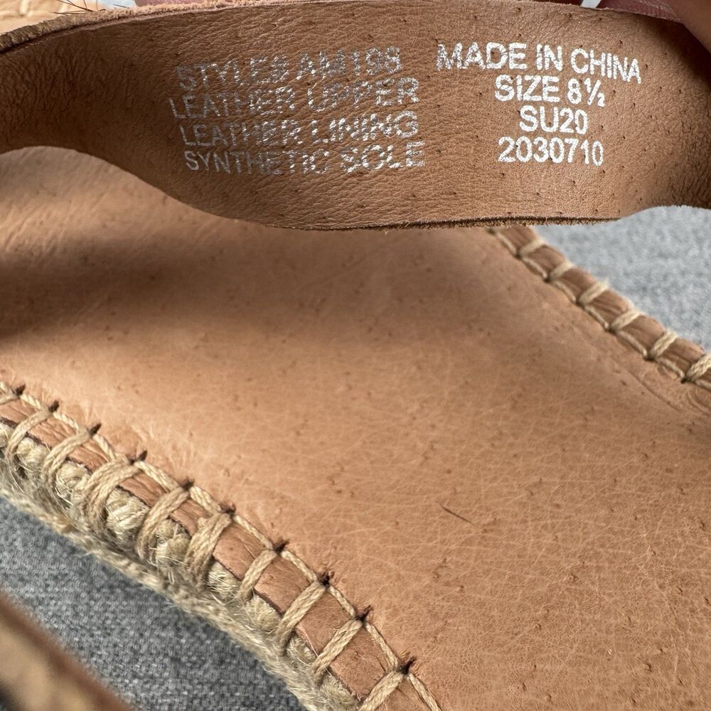 New‎ Madewell Sandals Womens 8.5 Brown Leather Animal Print Beachy Boho Resort - Picture 9 of 14